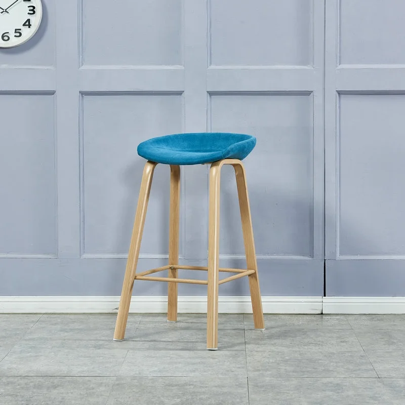 2020 Alibaba China Suppliers modern bar furniture /new design high bar chair/modern style wood leg fabric bar chair