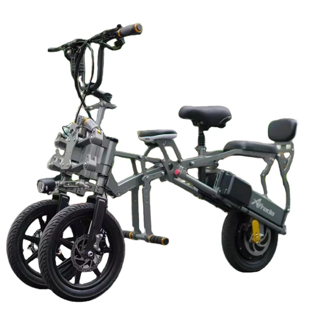 Free Shipping EU US Stock Afreda S6 Three Wheel EBike Adults Womens Electric Bicycle Lithium Battery Folding E-bike