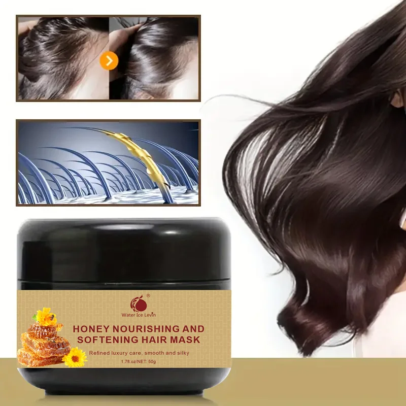 Honey Nourishing Hair Mask Softening and Moisturizing Cream for Daily Home Care 50ml Hyaluronic Acid Smooth Hair Membrane