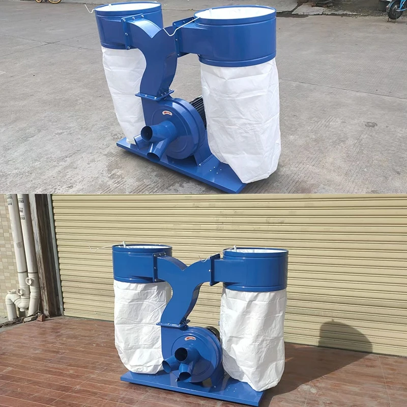 woodworking 3kw 4kw 5.5kw 7.5kw double bags wood vacuum dust collector machine
