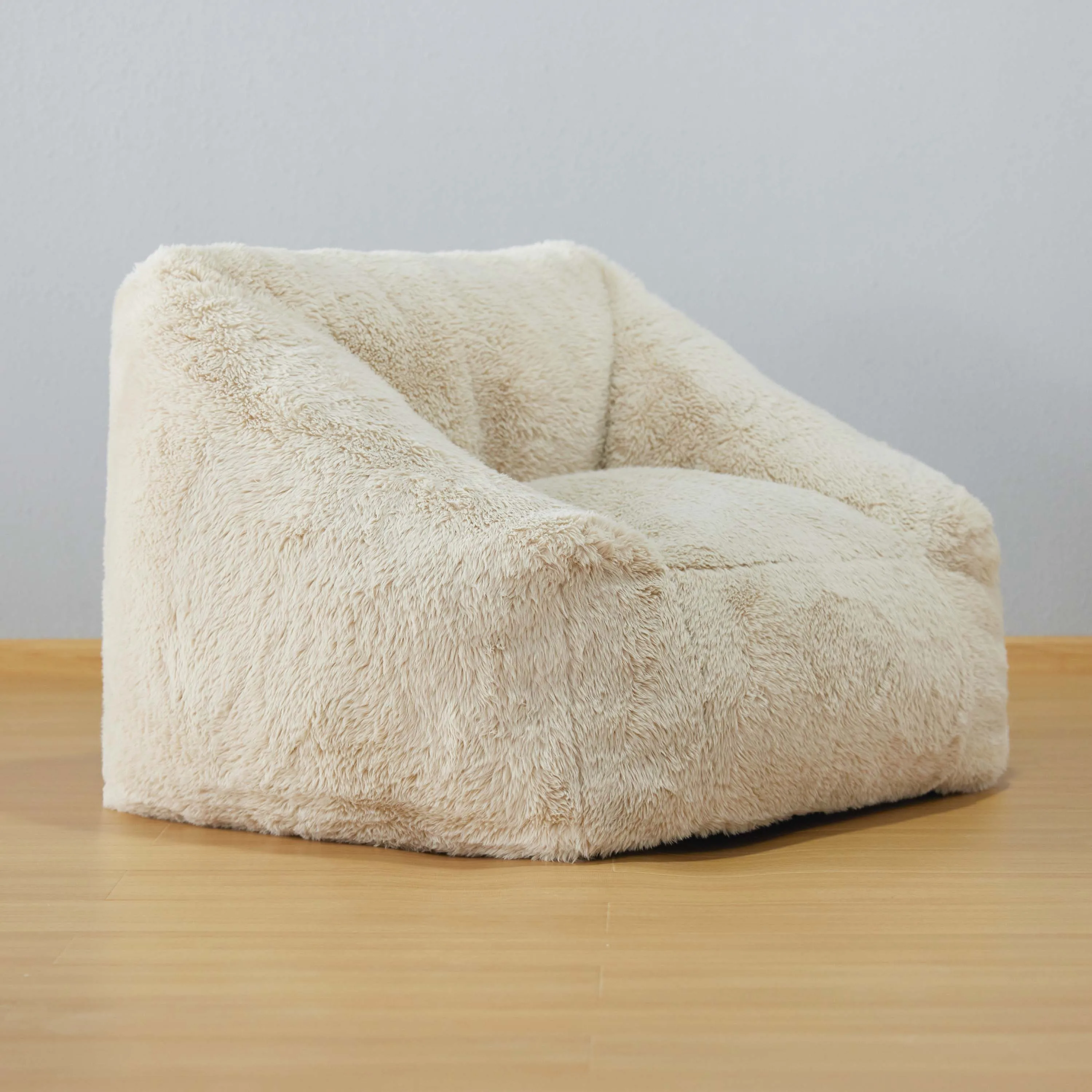 Factory Sale Lazy Sofa Furniture Nordic Style Living Room Hotel Single Sofa Long Fur Fabric Bean Bag Compressed Lounge Sofa