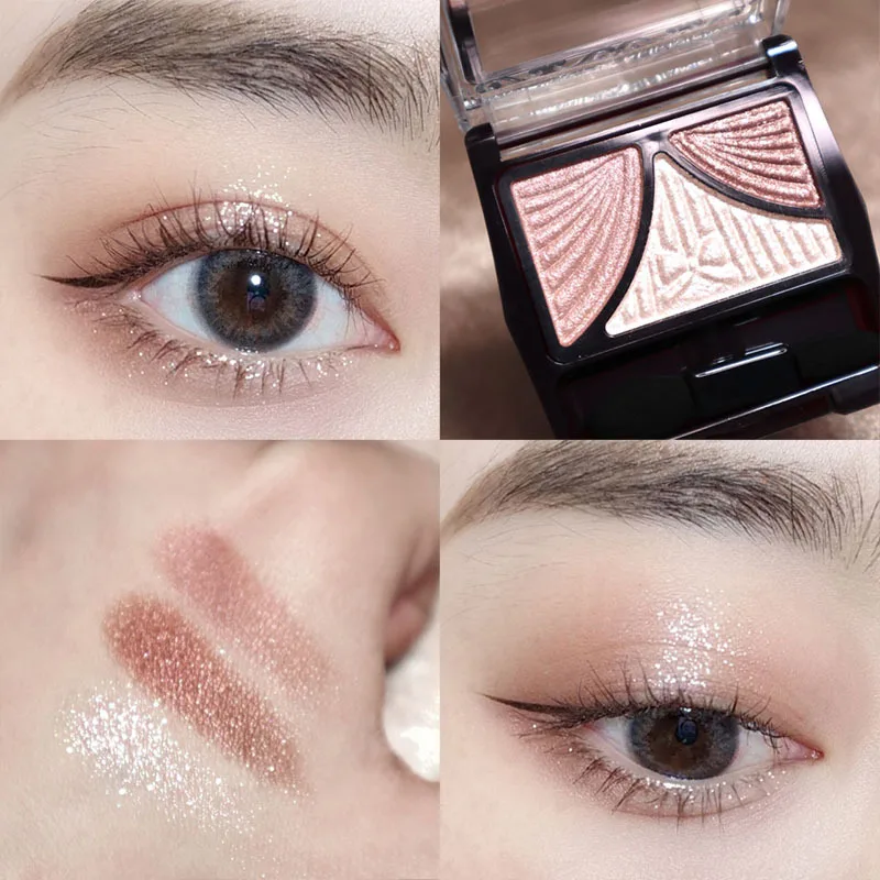 RTS wholesale waterproof high pigment glitter Japan bow 3 colors eyeshadow palette private label Cosmetics eye shadow pallets