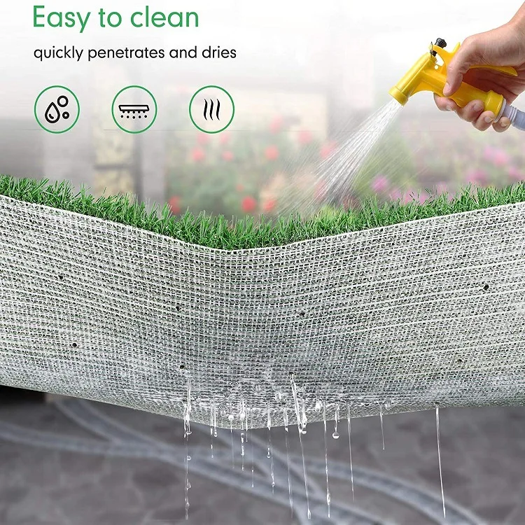 Washable Puppy Pee Pad Dog Grass Large Patch Potty Artificial Dog Grass Bathroom With Tray for Pet Training Indoor Outdoor