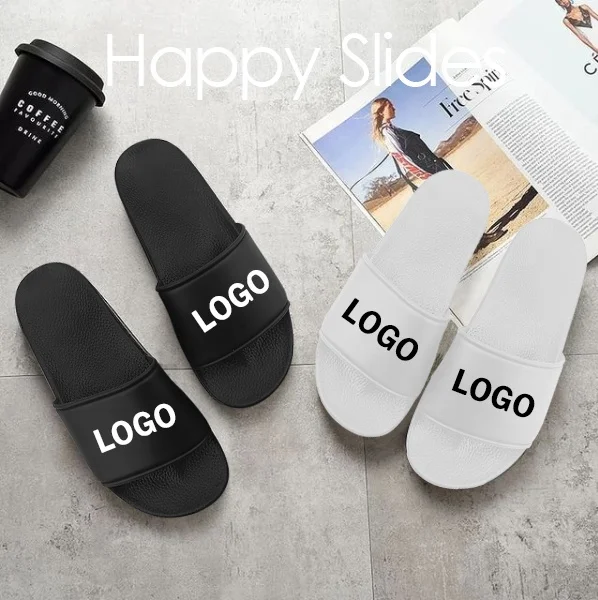 Happyslide/шлепанцы; Мужская Летняя обувь; Оптовая продажа; Домашняя обувь на плоской подошве с индивидуальным логотипом; Дизайнерские мужские сандалии из пвх; Шлепанцы