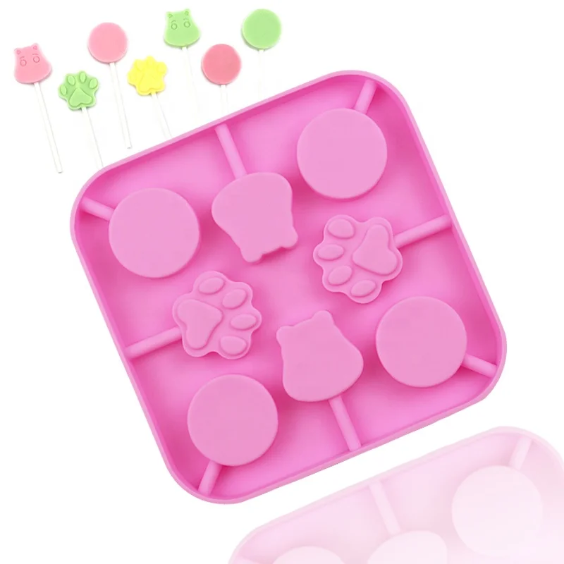 289 фабрика, бесплатный образец, форма для леденцов, жесткая силиконовая форма для леденцов, форма для леденцов, 8 отверстий, футов и форма головы медведя