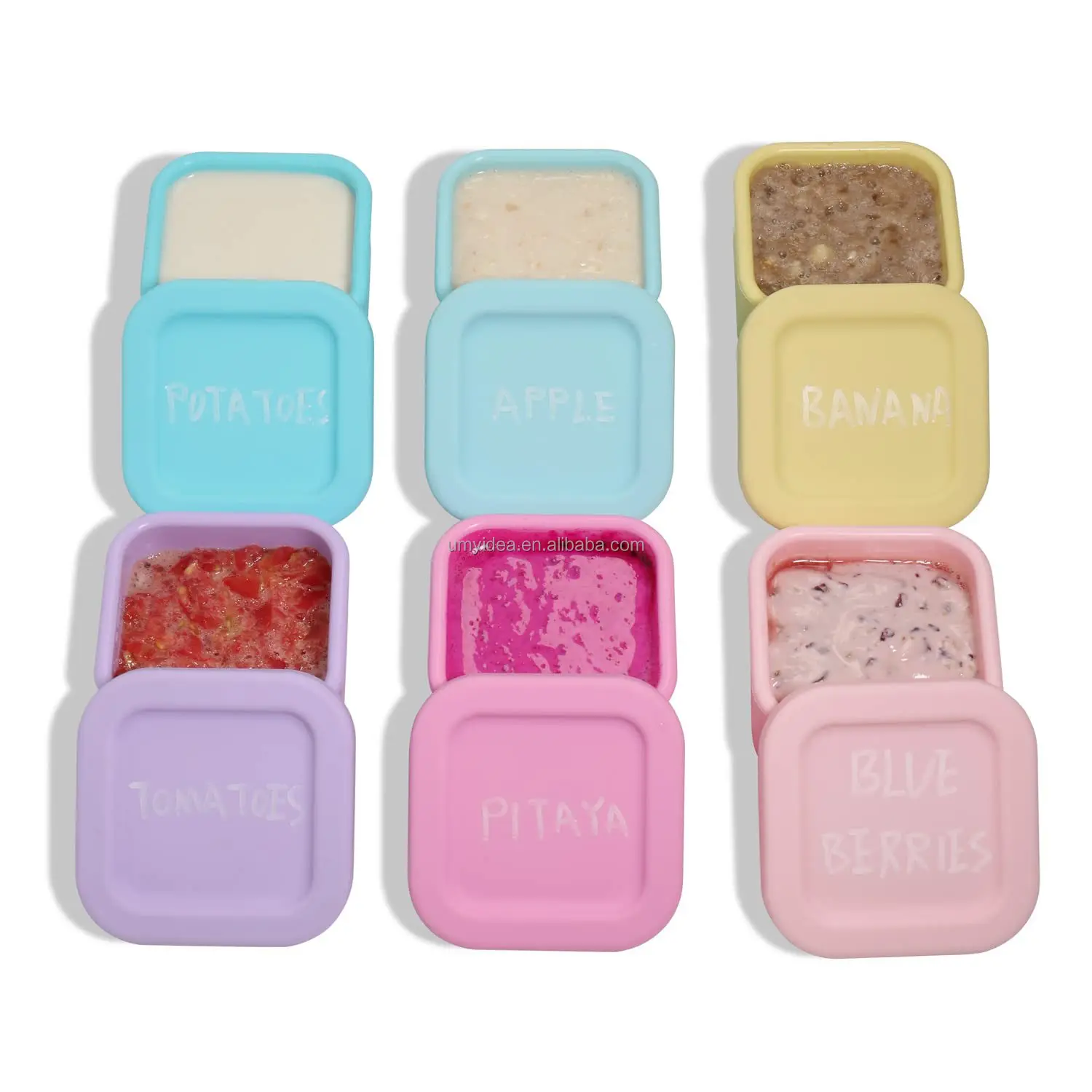 2023 Soup Storage Ice Tray Freezer Silicone Soup Tray Cubes Large Silicone Soup Freezing Cube Tray with Lid