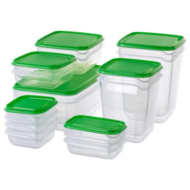 Refrigerator crisper plastic food box lunch box microwave lunch box size 17 pieces set storage sealed crisper