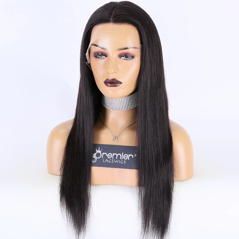 Hot selling and wholesale 20inches  natural color straighten 13x4 HD  lace front wig
