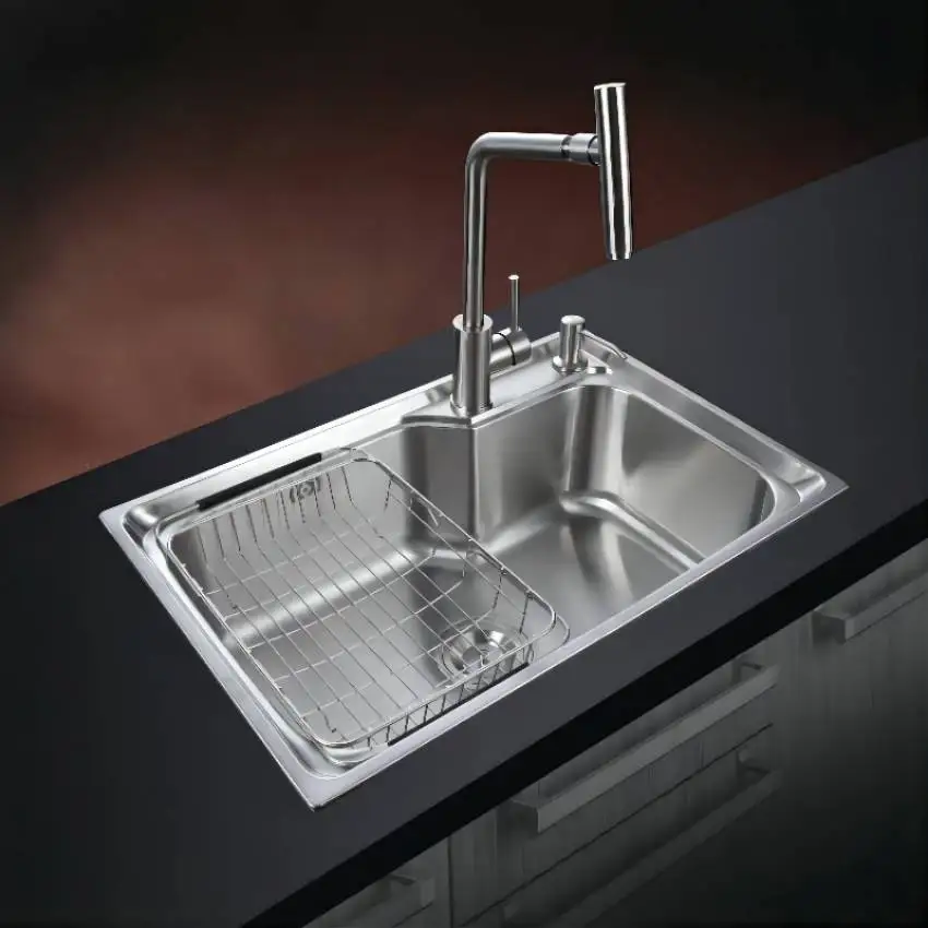American Standard Single Bowl Stainless Steel Kitchen Sink Wash Basin for home use