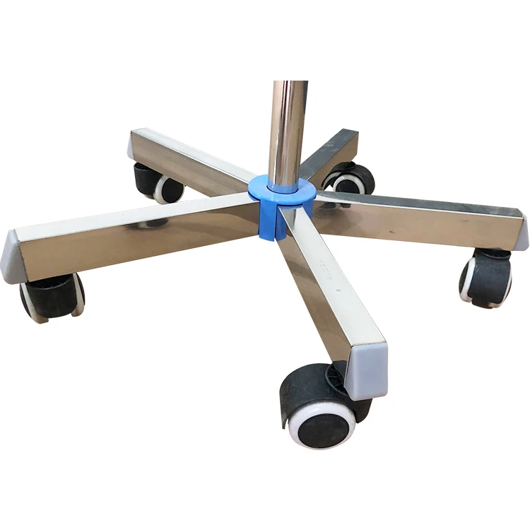 Высококачественная подставка для инфузии с пятью ножками и роликами из нержавеющей стали