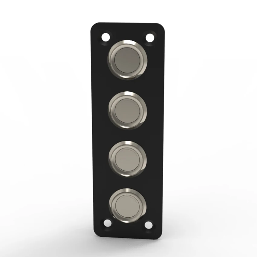 DC 12V 16A Waterproof 4 Gang Aluminum LED Push Button Switch Panel Red Button with CE Certification for Marine RV Boat