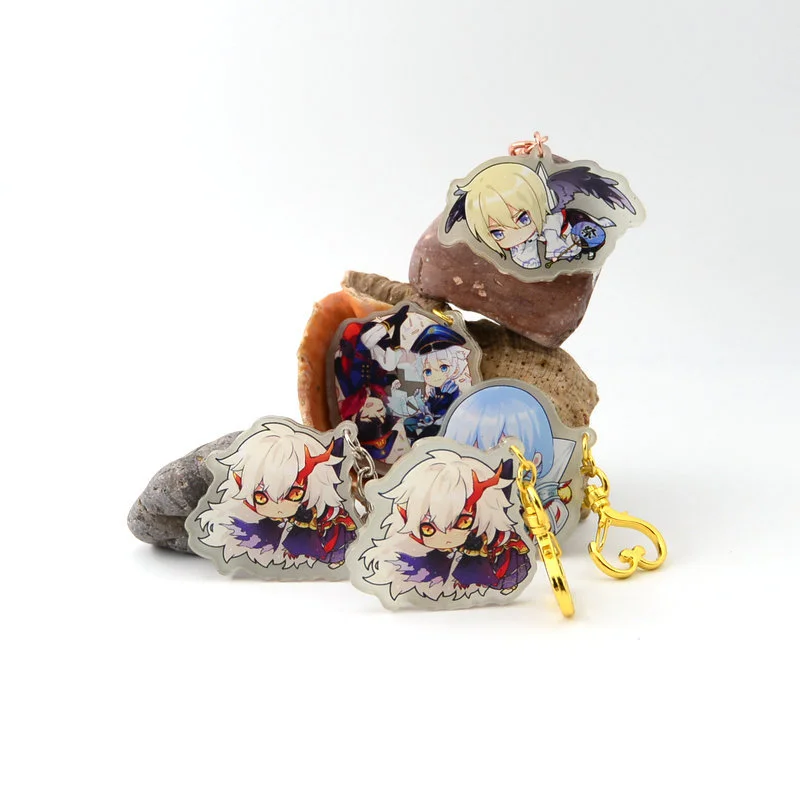 Пользовательский светящийся прозрачный кольцевой пластиковый акриловый брелок в темноте