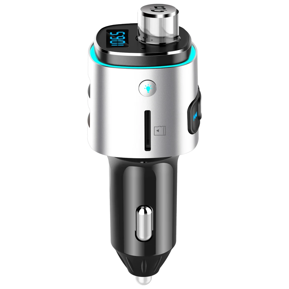 Автомобильное зарядное устройство с двумя USB-портами QC3.0 автомобильный FM-передатчик громкой связи для мобильного телефона дорожный адаптер