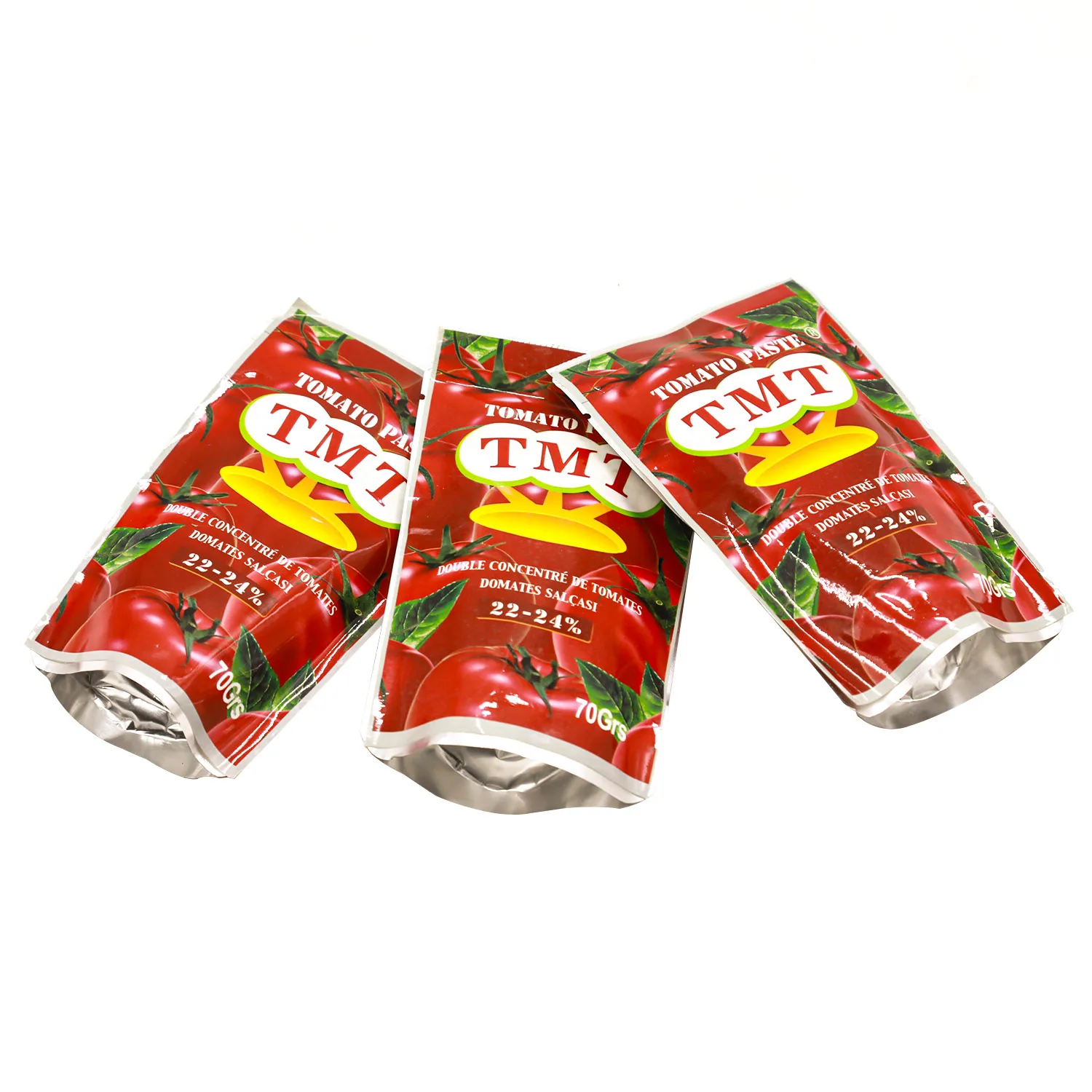 Premuin Quality Dark Red Sweet Taste Concentrated 28-30% Brix Tomato Food Paste In Tin Packing For Halal African Cook