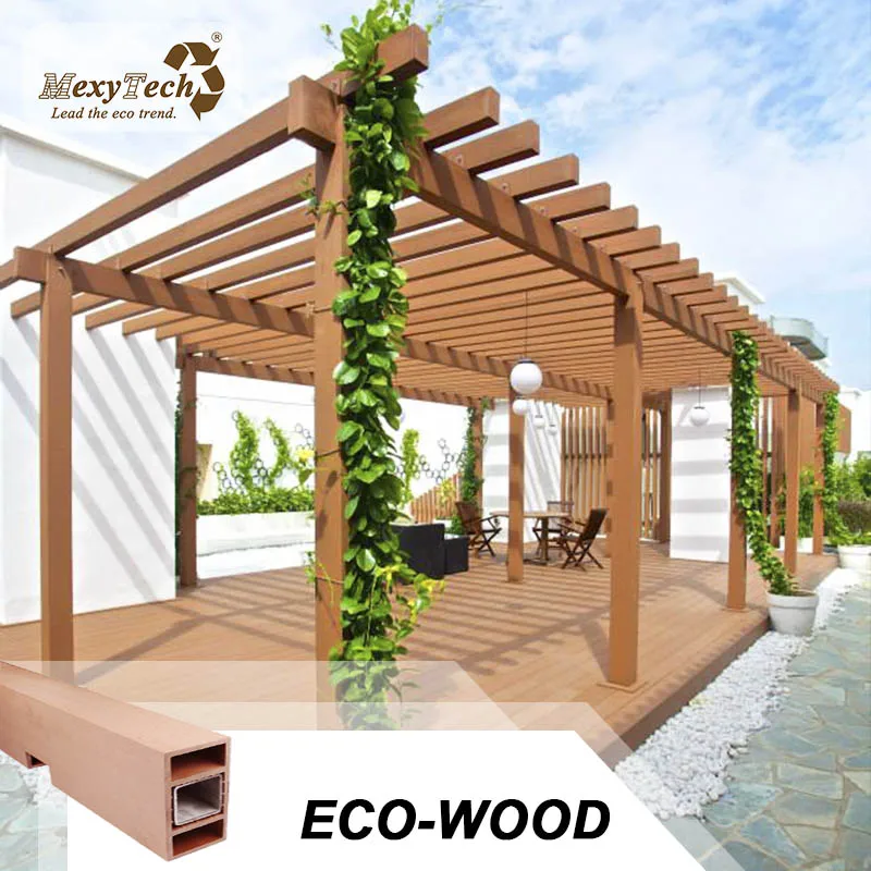 Sunshade Wpc Wooden Pergola, Wooden Foshan Wood Plastic Composite Not Coated 5 Years Steel