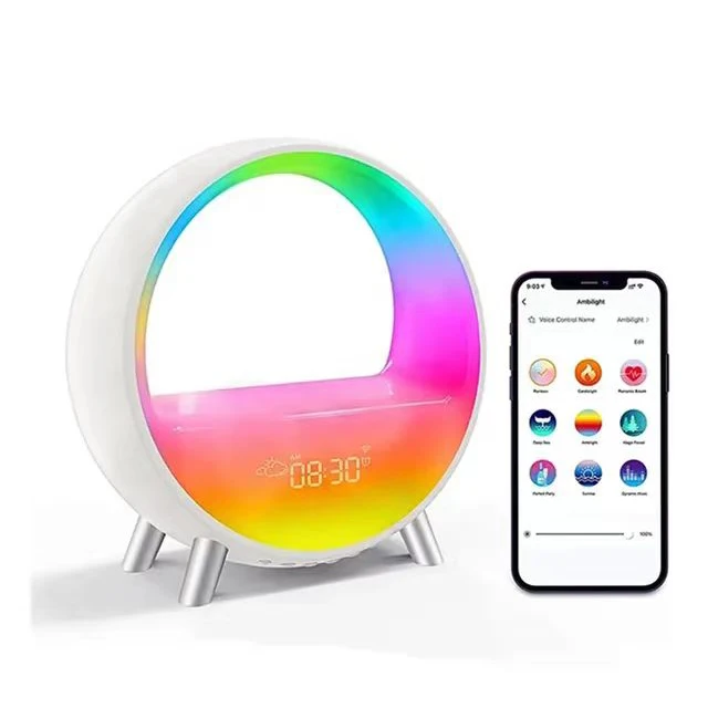 Wireless Charger Lamp Alarm Clock Speaker Sunrise Wake Up Light Sunrise Alarm Clock Wake Up Light Product