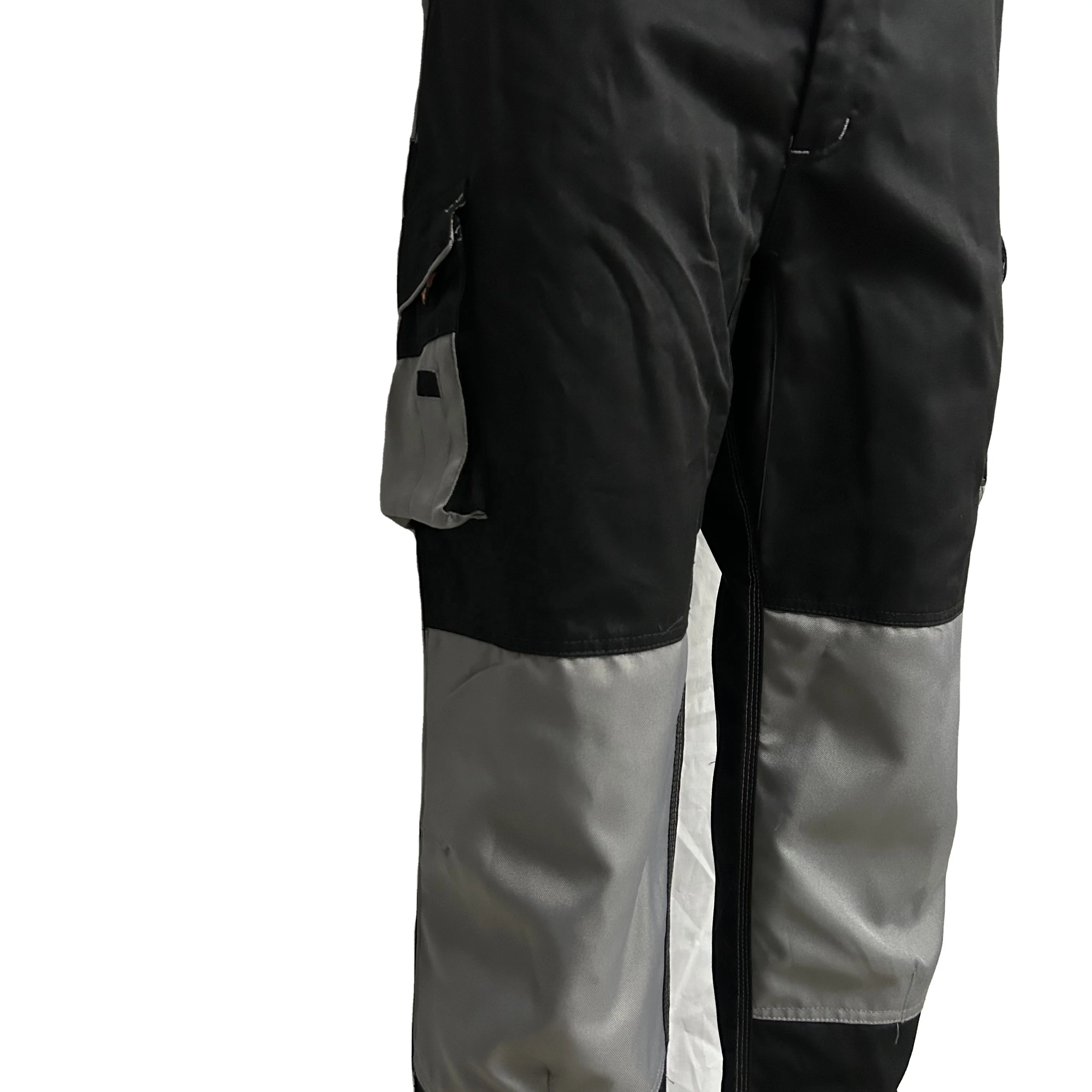 Heavyweight 100% Cotton Multi Pockets Work Trousers OEM Black Workwear Uniforms Custom Cargo Pants For Men With Knee Pads