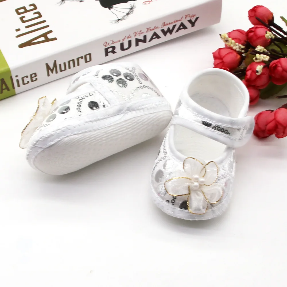2024 New Newborn Baby Shoes 0-1 Year Old Girl Princess Shoes 2-5-7-9 Month Little Flower Dress Shoes