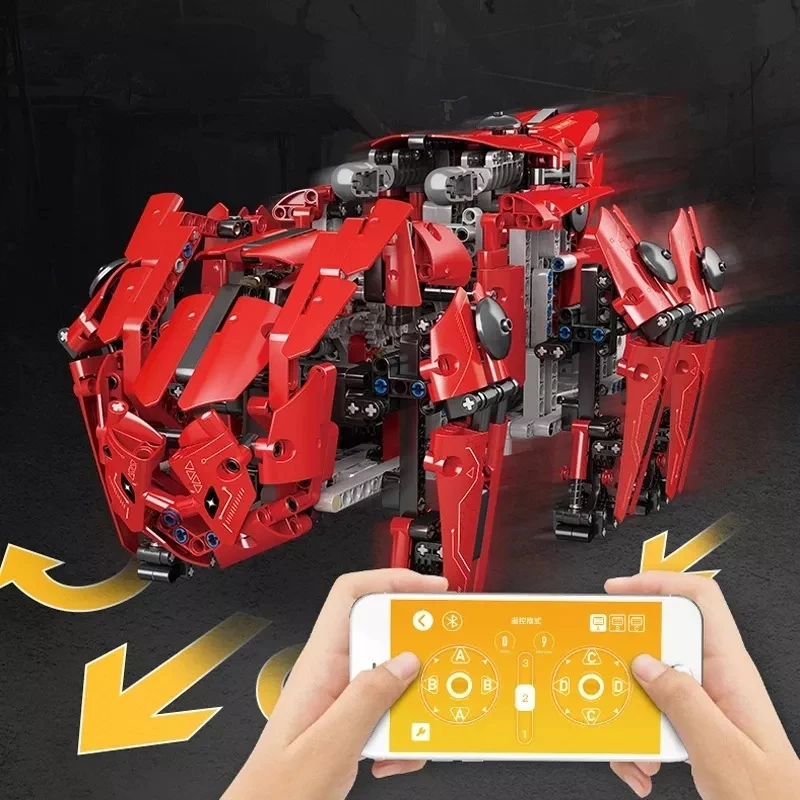Mould King 20005 RC Robot Hexapod Military Toy Model Children Learning Toy For Kid  Brick Building Block Educational Gift MOC