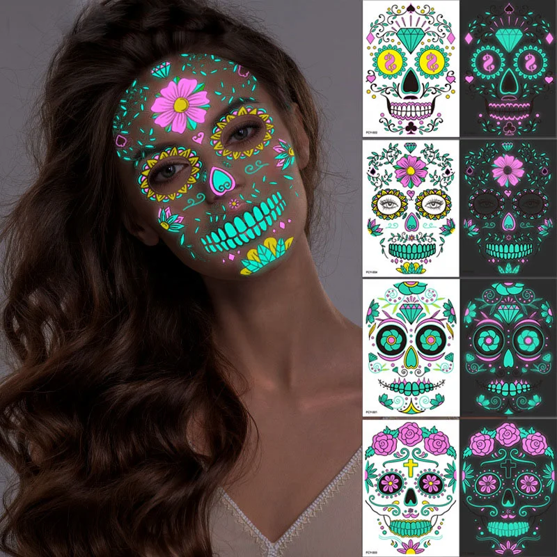 2024 Game Gift Decor Costumes Mask Toy Decoracion Mascara De Prop Luminous Tattoo Face Skeleton Party Carnival Halloween
