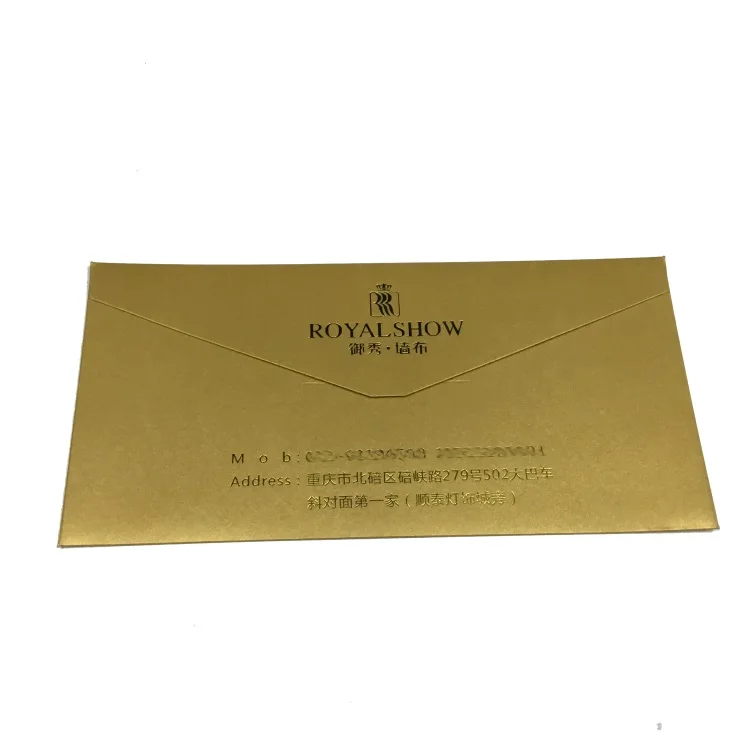 Hot sale Manufacturer Custom Order Gold Foil Logo Gift Card Paper Envelope