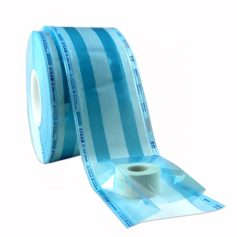 EO/STEAM sterilization disposable heat-sealing gusseted pouch in roll for dental clinic