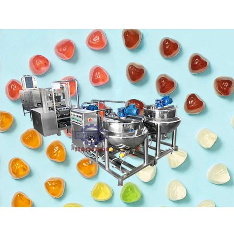 easy operation Full automatic vitamin B gummy bear making machine gelatin soft candy depositing production line