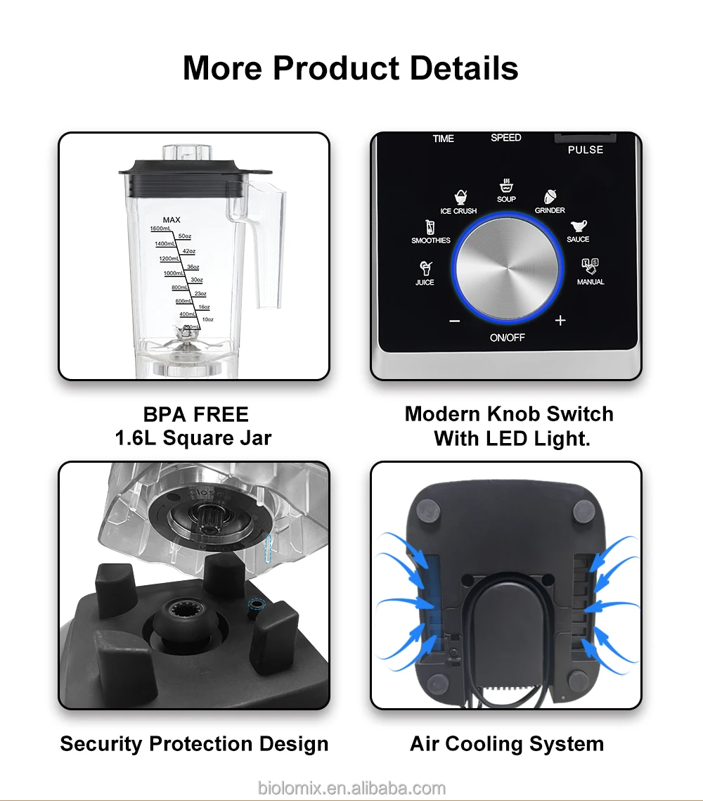 Best Countertop Professional Smoothie Blenders with 68oz Tritan Jug Timer Juicers Food Processors Smoothie Makers on sale