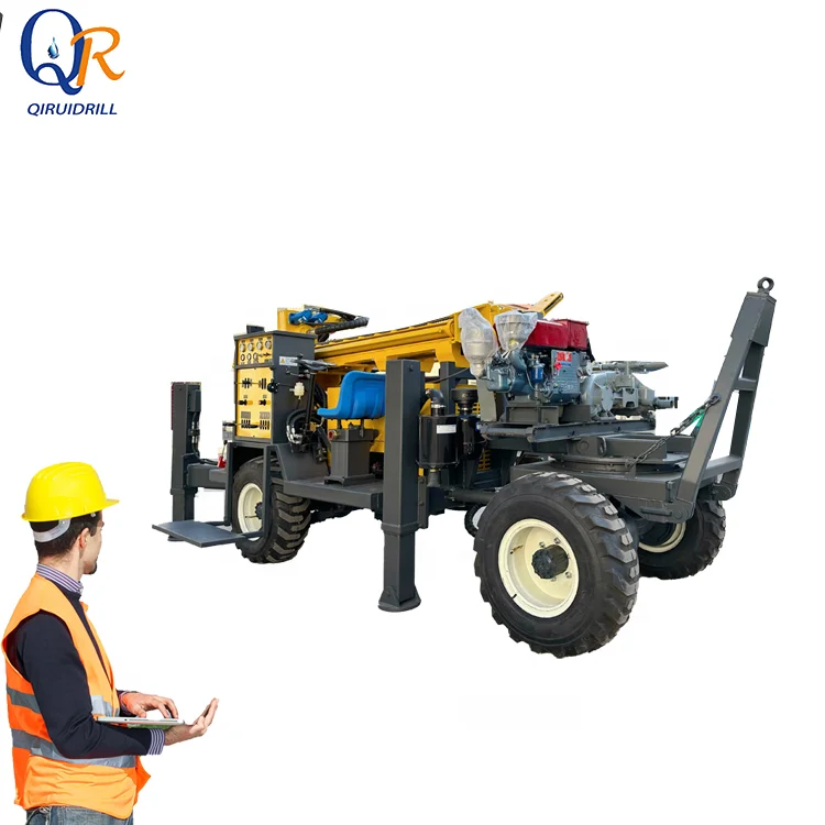 260m Wheeled RCF180W Multifunctional Portable Water Well Drilling Rig Machine