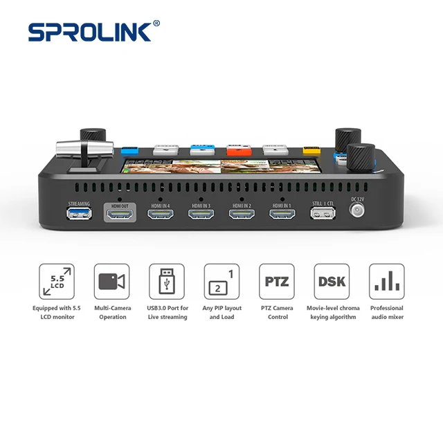 SPROLINK SPROLINK R2 Video Audio Mixer Converter Live Streaming Equipment 4k HD Video Mixer Switcher