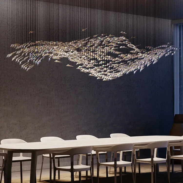 Custom Hotel Lobby Villa designer interior decoration modern luxury crystal  restaurant chandelier lighting