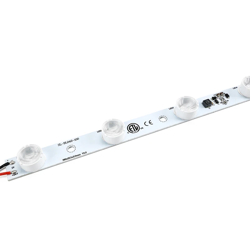 24V 5LEDs rigid strip white light with lens 9*50 degree Osram LED Chip for light box SL-BL042-100-S