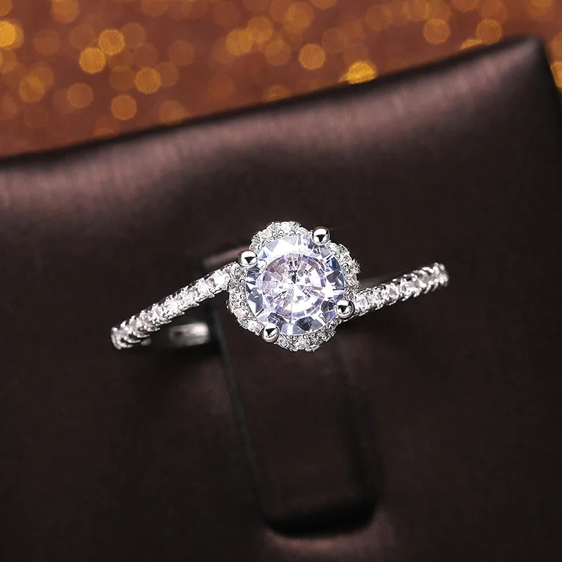  New Arrival High Quality Wholesale Flower Cz zircon ring jewelry gift for
