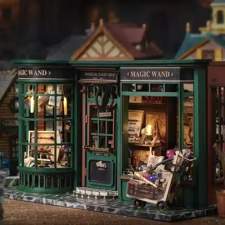 yuyang CuteBee Christmas Limit 3D Wooden Puzzle Christmas Dollhouse DIY Miniature Book Nook For Christmas Gift tree house