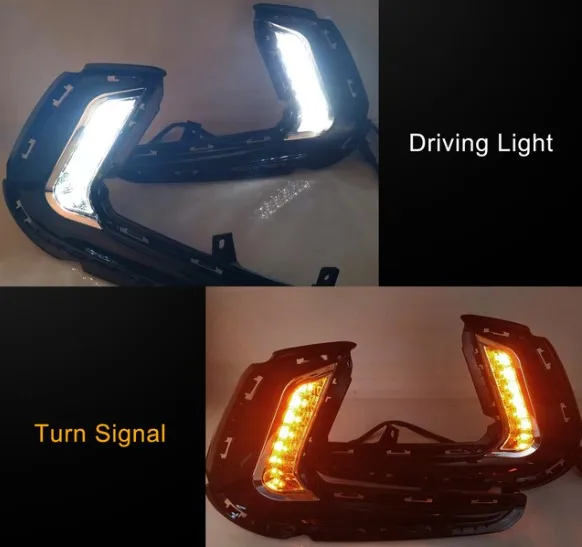 For Hyundai Elantra 2016 2017 2018 Fog Lights LED DRL Fog Lamp Front Bumper Headlights Daytime Running Turn Signal Waterproof