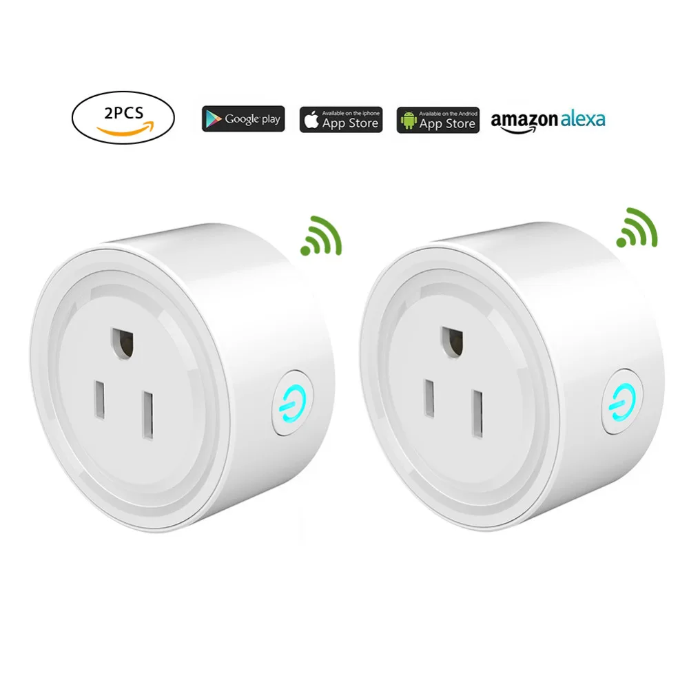 Short protection Electric Power Outlet Strip Wifi socket With Amazon Alexa Echo temperature sensor wall smart socket