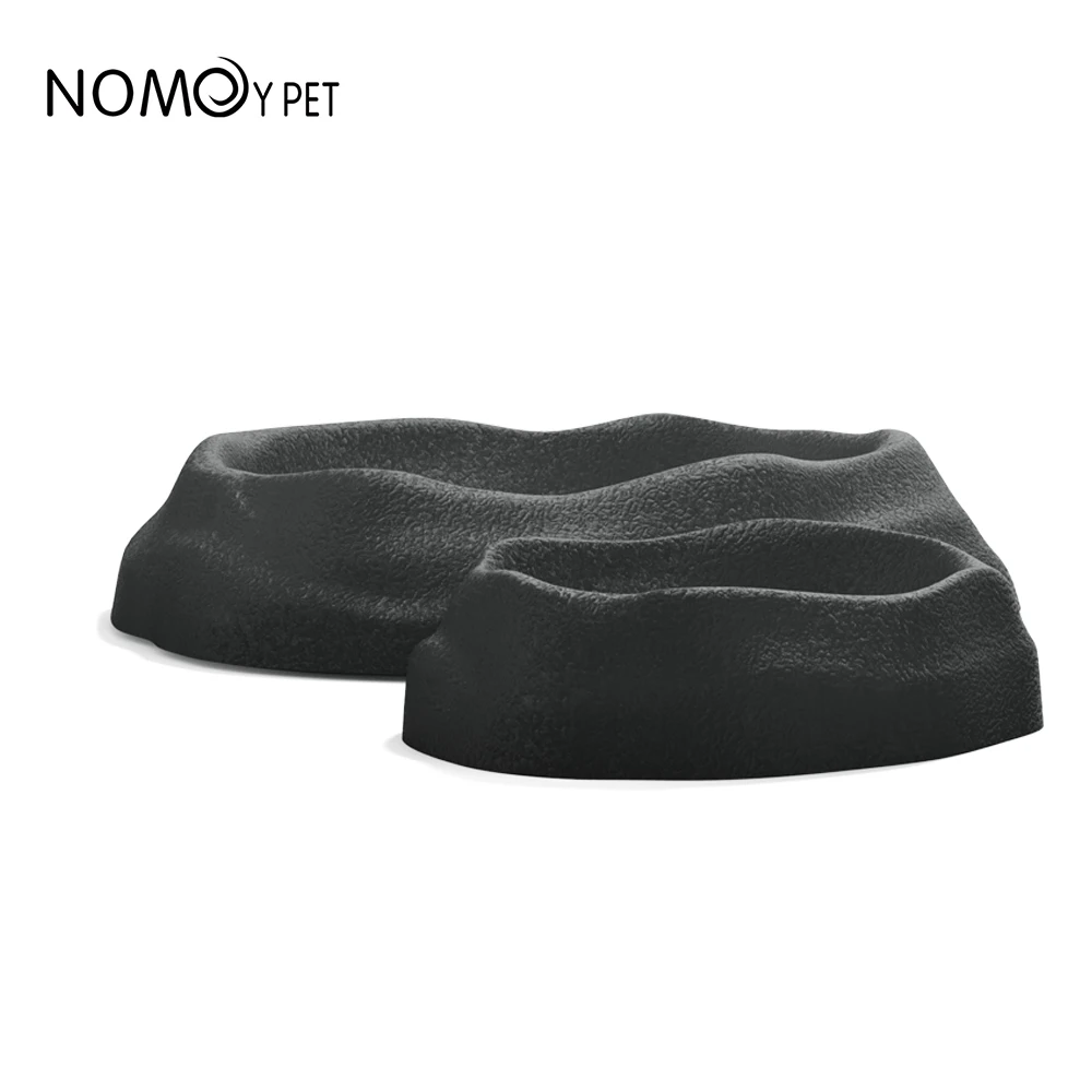 NOMOY PET imitation rock small and large size plastic water food bowl dish for reptiles lizards frogs