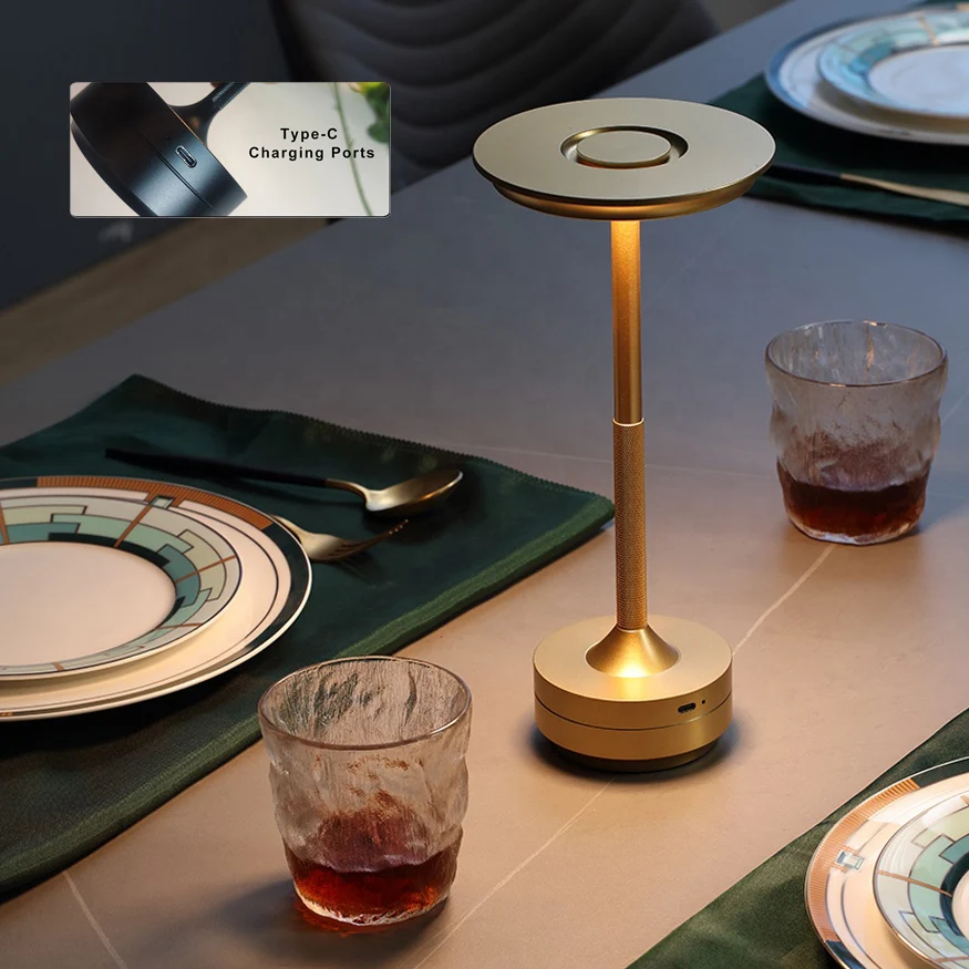 Convenient Charging Touch Hotel Bar Living Room Luxury Bedside Restaurant Atmosphere Table Light Rechargeable Lamp Decoration