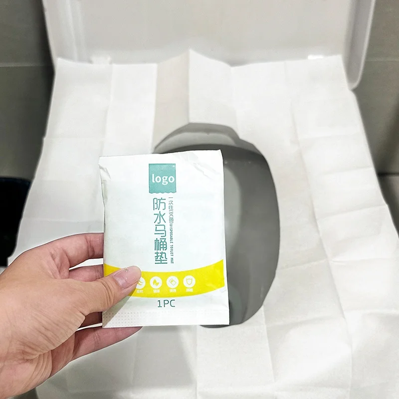 Waterproof Flushable Single-piece long Large sticking Disposable Paper Toilet Seat Cover For Travel Hotel