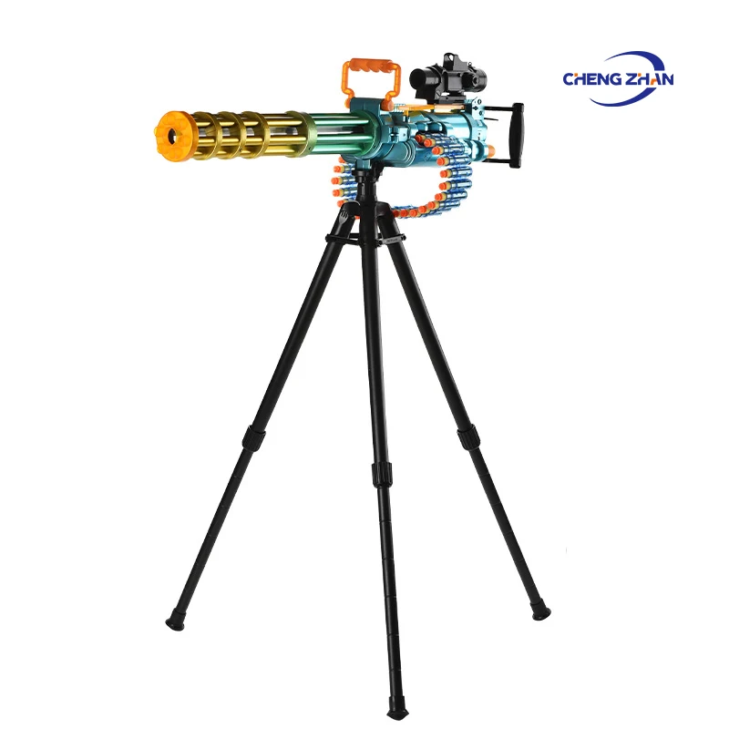 EVA Soft Bullet Plastic Gatling gatling gun continuous shooting dual mode manual electric magnifier aiming soft bullet gun 36  3