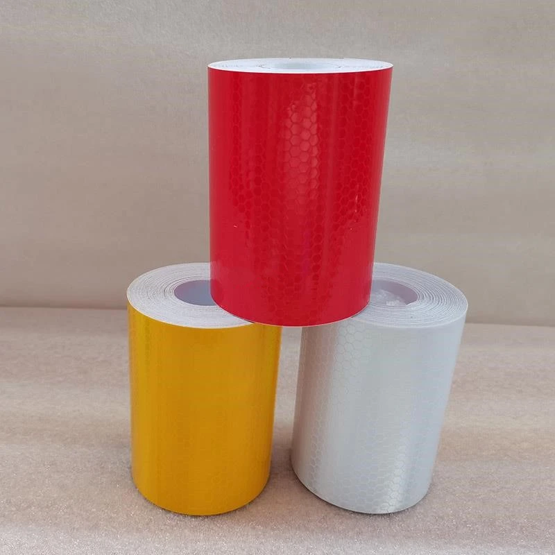 FREE SAMPLE High Light PVC Reflective Safety Warning Tape Road Traffic Construction Site Self-adhesive Reflective Guide Sign