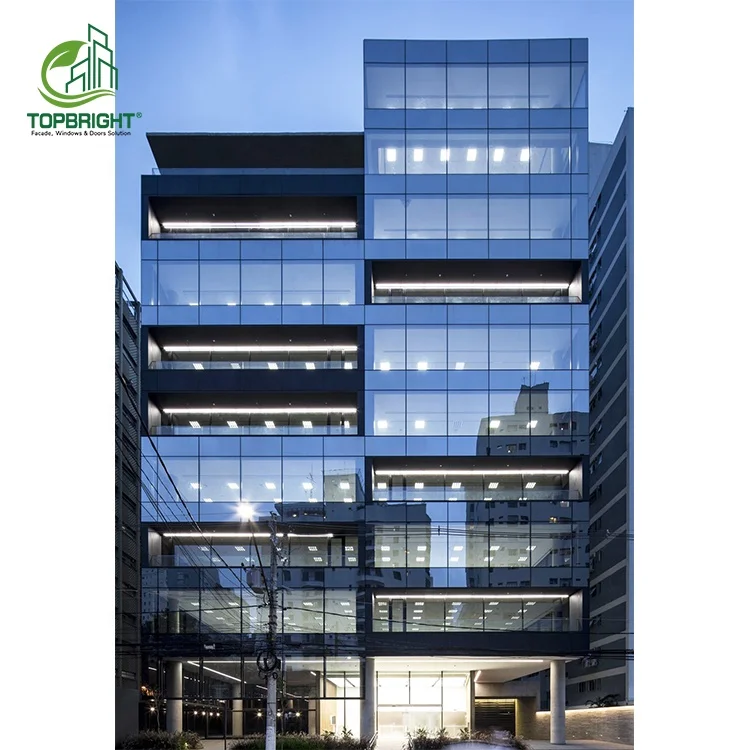 Construction curtain wall building aluminum frame exterior insulated glass curtain wall system