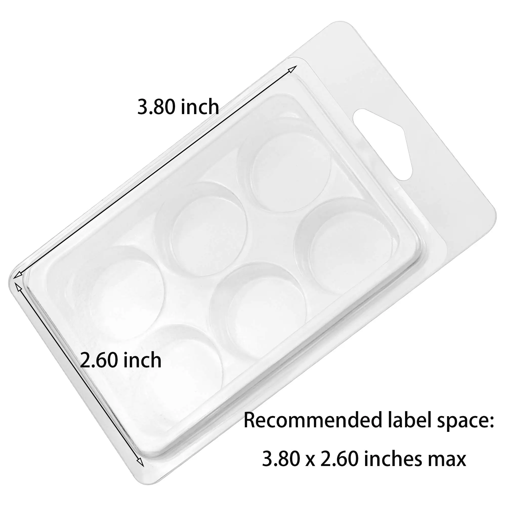 KS Custom Wax Melt Containers DIY Candles Making Mold 6 Cavity Round Clamshells for Tarts Wax Melts Blister Plastic Box