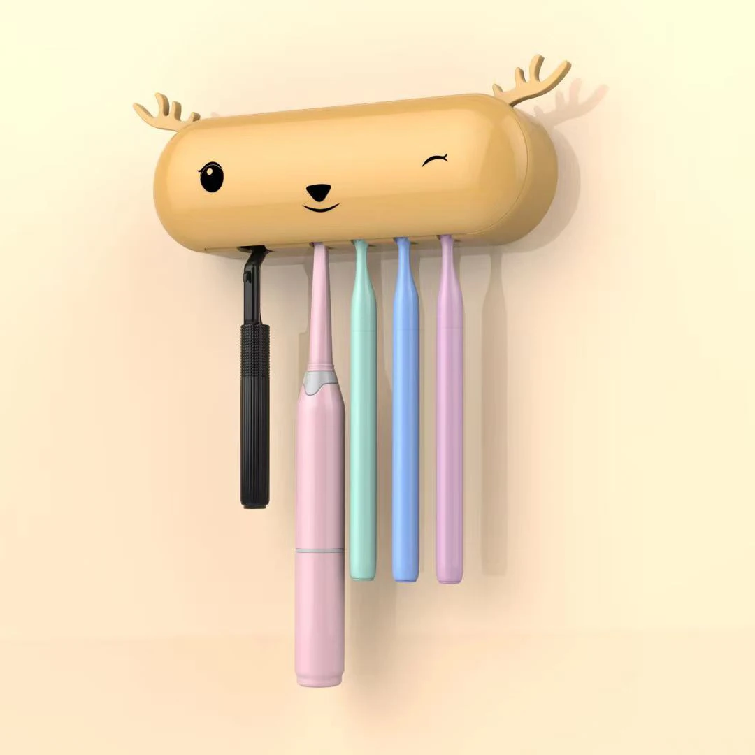 Customized Color Bathroom Supplies Multi Function Smart UVC Toothbrush Sterilizer with Fan