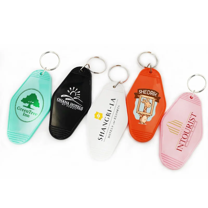 Vintage Motel Room Keychain Bulk Sublimation Blank Keychain Hotel Key Tag Iron Plastic Wholesale Custom Retro Silicone 45x90x4mm