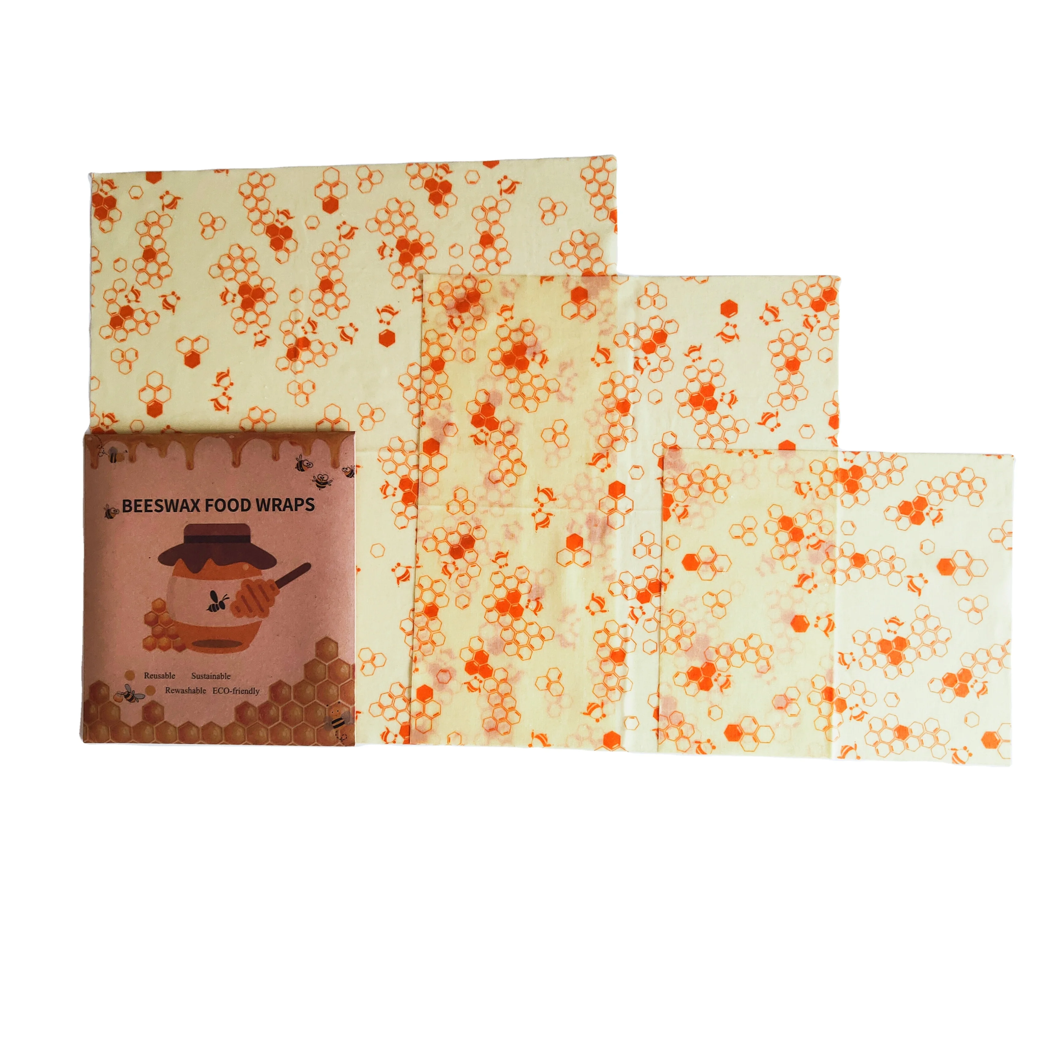 
Amazon Best Selling Eco-friendly Biodegradable Pure Cotton Beeswax Food Wraps 