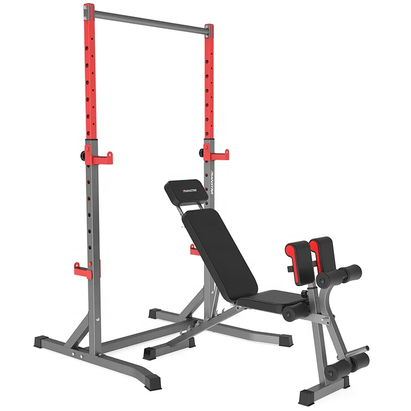 Weight Bench with Leg Extension Exercise, Combo Adjustable Bench Press, Ab Workout Bench and Squat Rack