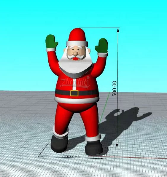 Zhenmei Manufacturer 17ft Hanging Santa Claus Inflatable Model, Christmas Inflatable Santa