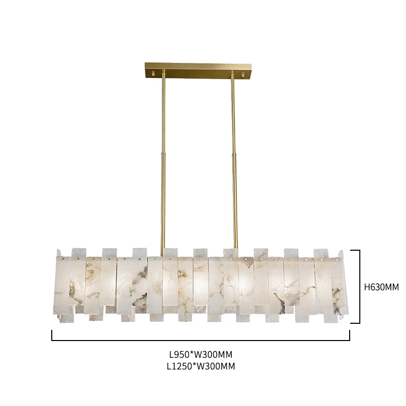 Alabaster Interior Suspension Pendant Light Chandelier Living Room