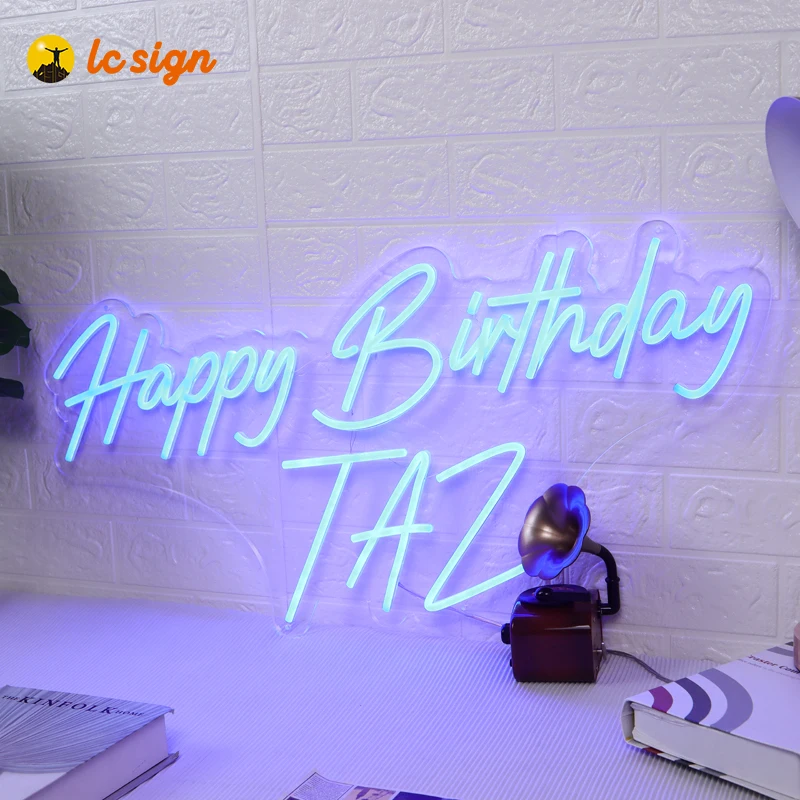Custom Light Letters Words Logo Happy Birthday Party Unbreakable High Quality LED Neon Sign